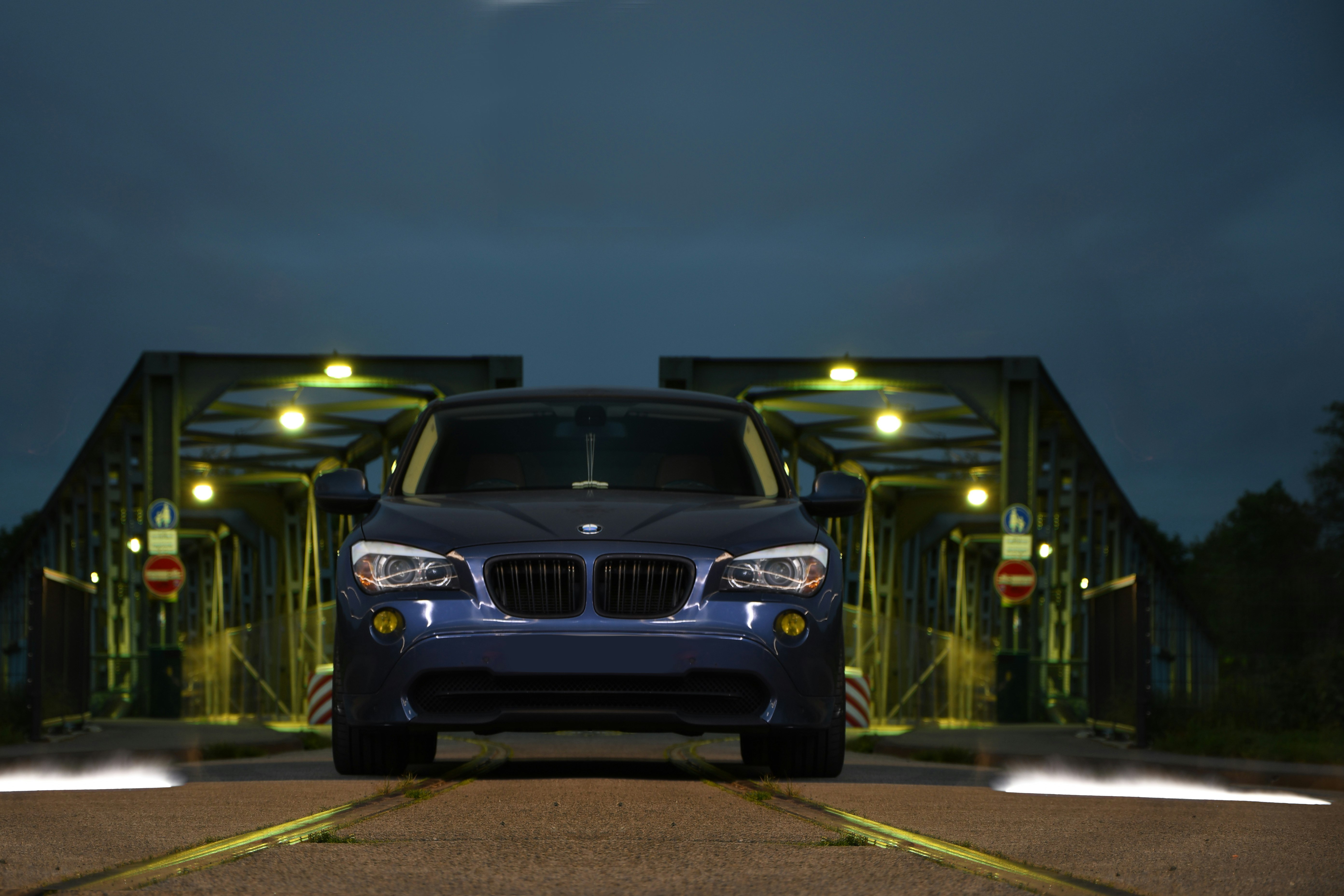 black bmw m 3 on road during night time